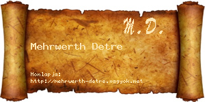 Mehrwerth Detre névjegykártya